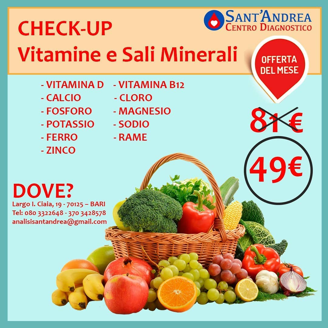 ‼️CHECK-UP VITAMINE E SALI MINERALI‼️ I micronutrienti (vitamine e sali minerali) sono sostanze essenziali