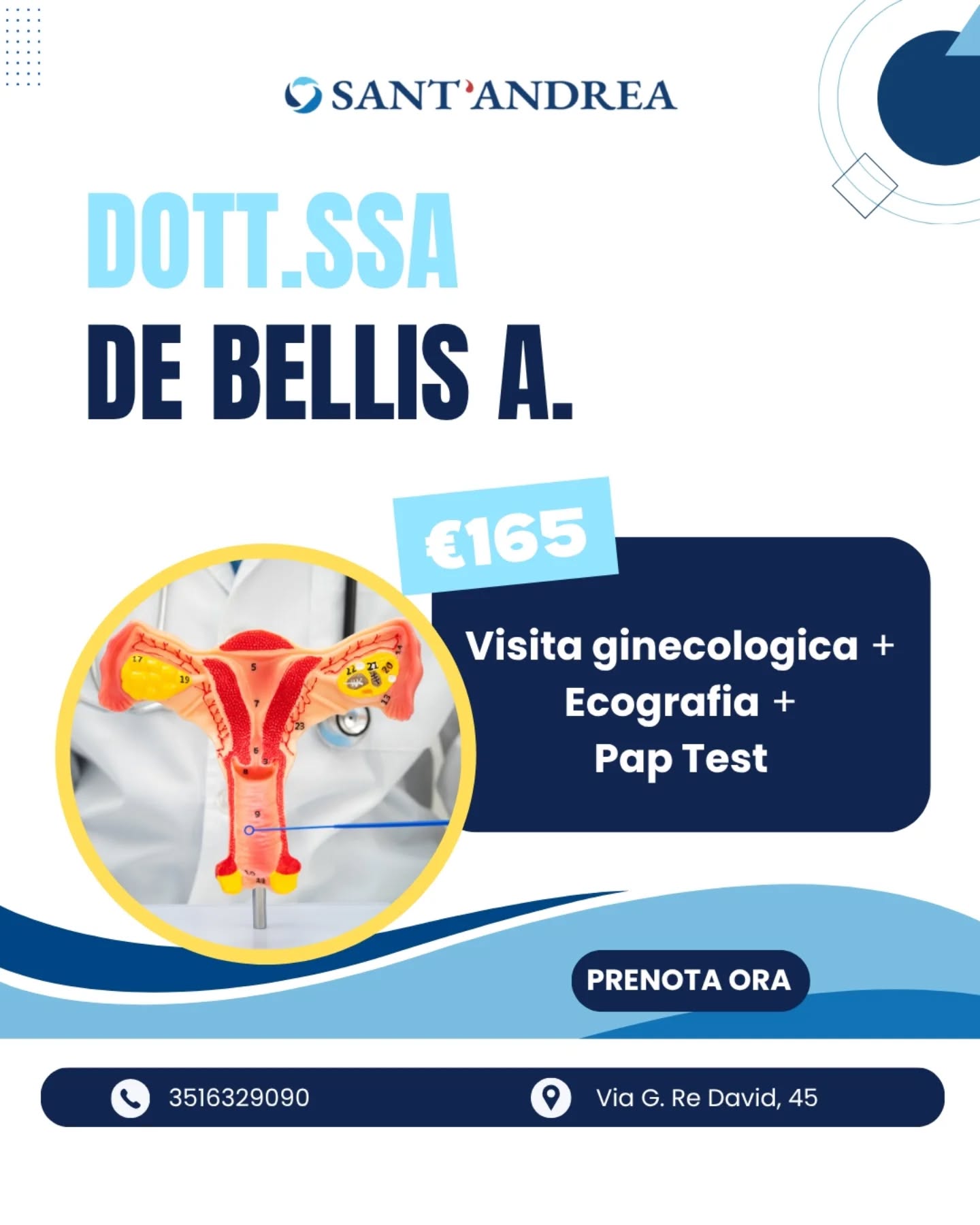 🌸 La prevenzione non aspetta. E tu? 🌸 Al Sant’Andrea di Bari puoi prenderti cura della tua salute con un