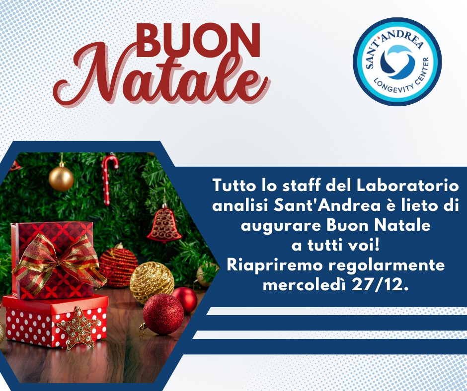 🎄Tutto lo staff del Laboratorio analisi Sant'Andrea è lieto di augurare Buon Natale a tutti voi! Riapriremo