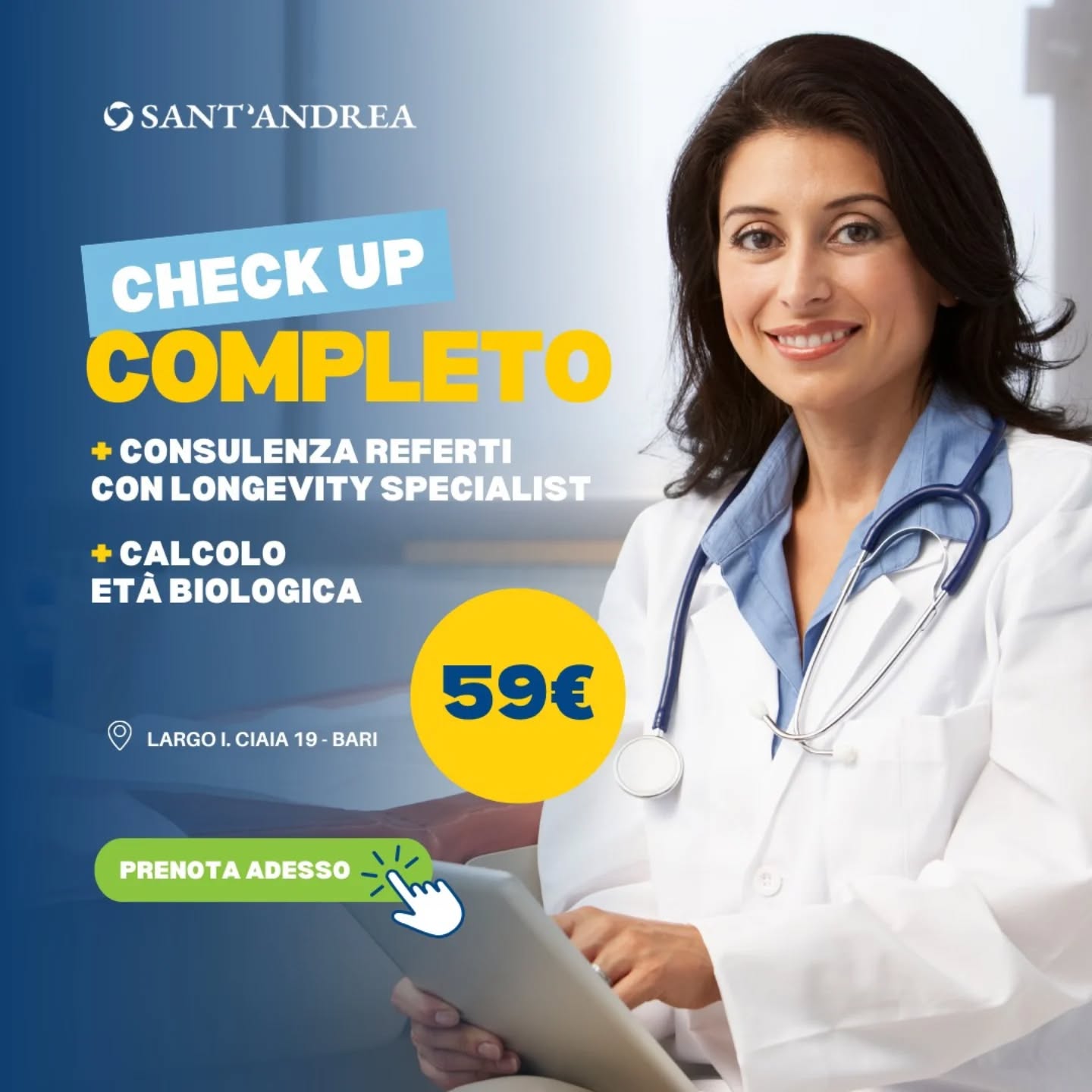 Prenditi cura di te 🌸 Il Check up Donna del Sant'Andrea è un percorso completo che analizza in modo