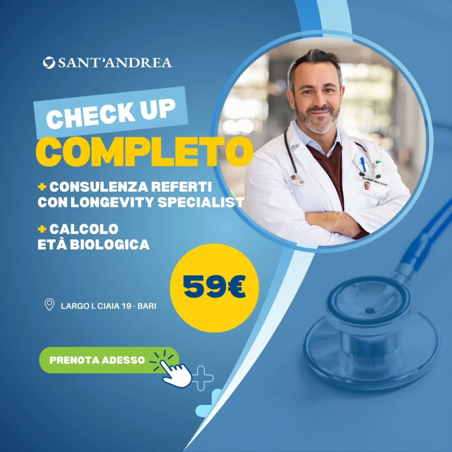 🔬 Check-up Uomo Sant'Andrea: prenditi cura della tua salute! Offriamo un pacchetto di analisi studiato